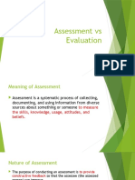 Assessment Vs Evaluation