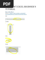 Microsoft Excel Beginner'S Tutorial: Parts of The Sheet