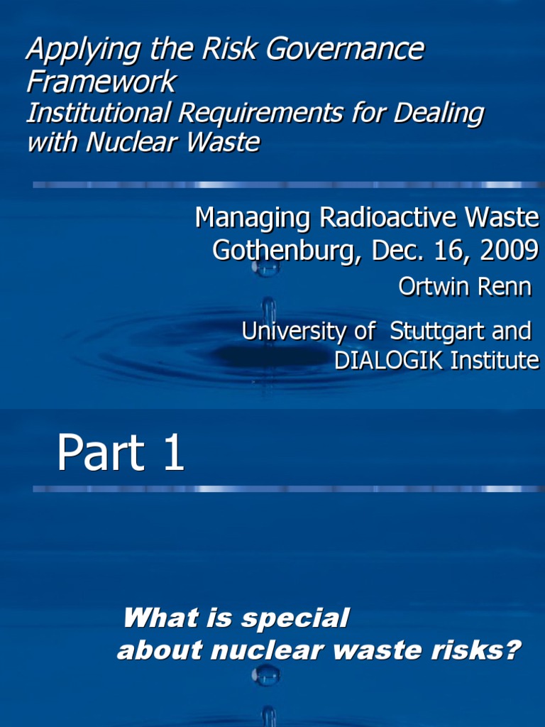 Risk Governance for Nuclear Waste Management | PDF | Risk | Uncertainty