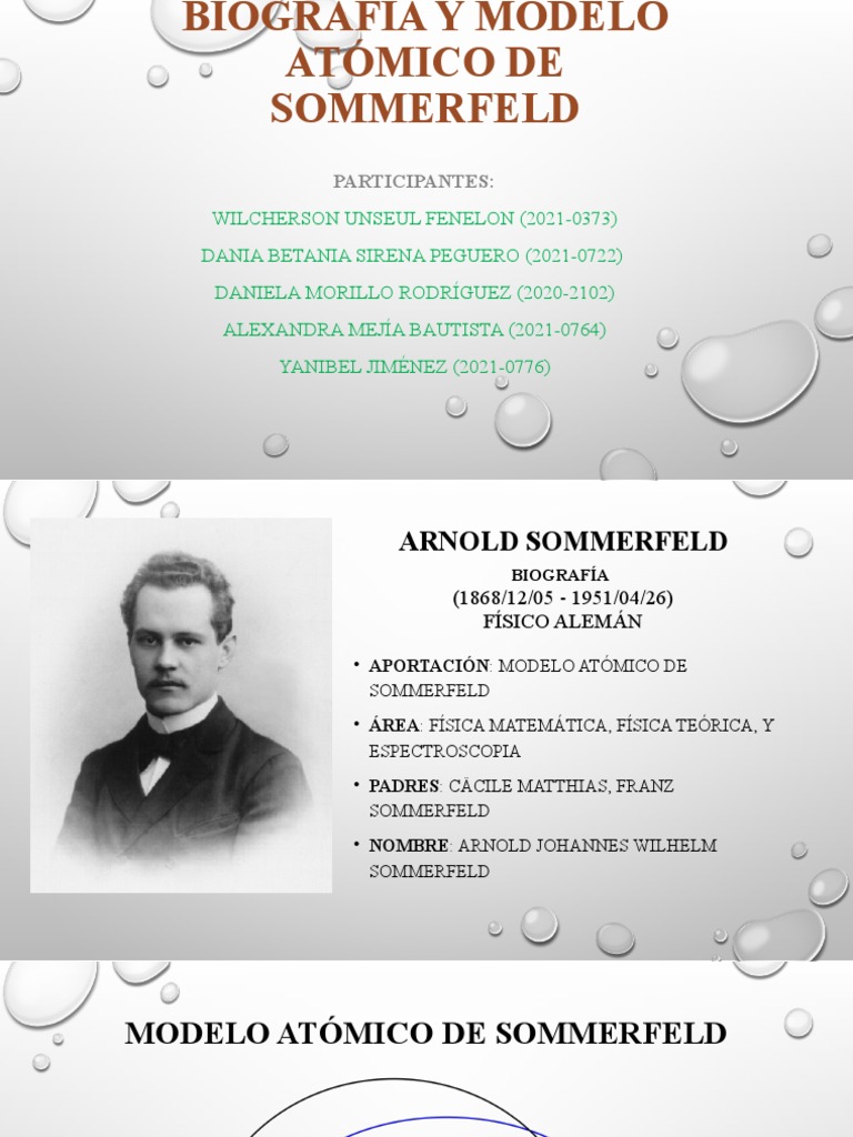 Biografía y Modelo Atómico de Sommerfeld | PDF