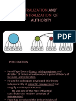 Centralization Decentralization: And' OF Authority