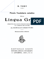 Todt - Piccolo Vocabolario Metodico Della Lingua Greca