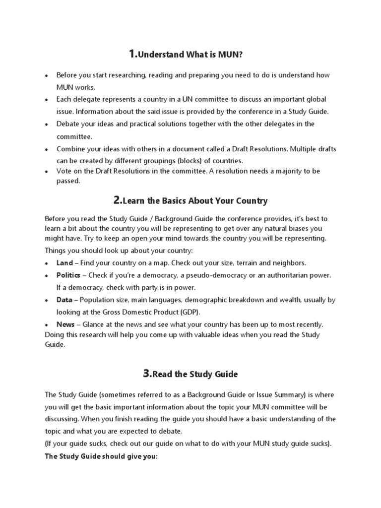 MUN Preparation Guide for Beginners | PDF | Science | Science And ...