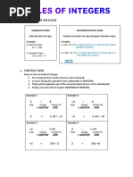 Addition of Integers: Same/Like Signs Different/Unlike Signs