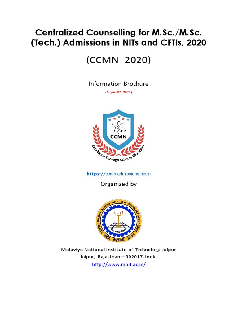 CCMN 2020 M.Sc. Admissions Guide | PDF | Academic Degree | University ...
