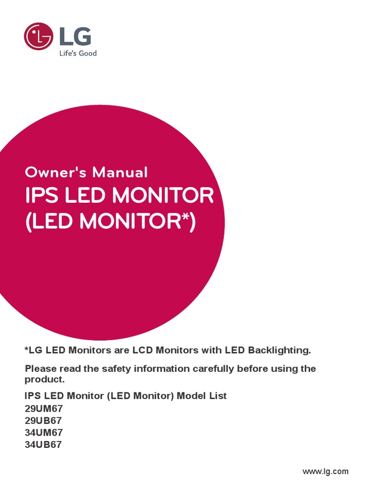 LG Monitor Manual PDF Hdmi Computer Monitor