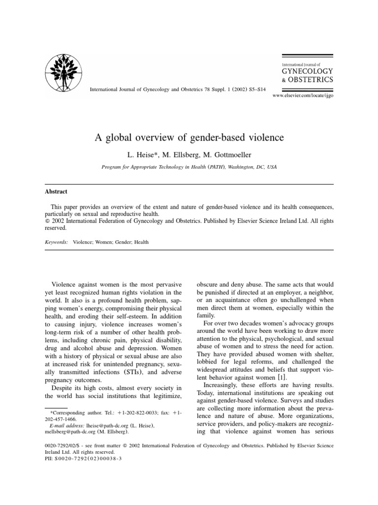 A Global Overview of Gender Based Violence | PDF | Domestic Violence ...