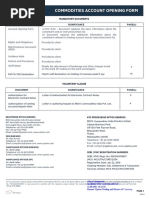 Commodities Account Opening Form: Document Significance PAGE(s)