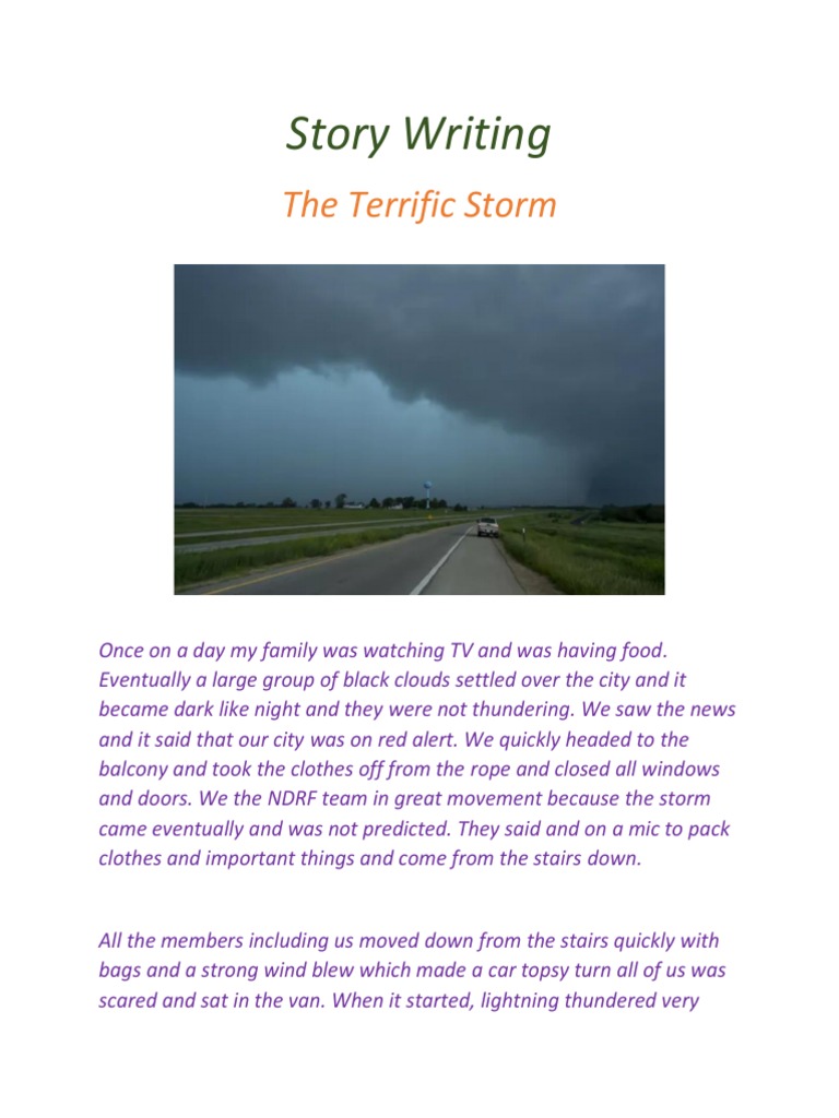 Story Writing The Terrific Storm Dev Sisodiya 8 B Roll No 12 | PDF ...