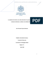 La Enseñanza de La Lectura en La Educación Inicial. Un Panorama A Partir de La Revisión de La Literatura Académica en Los Últimos 20 Años.