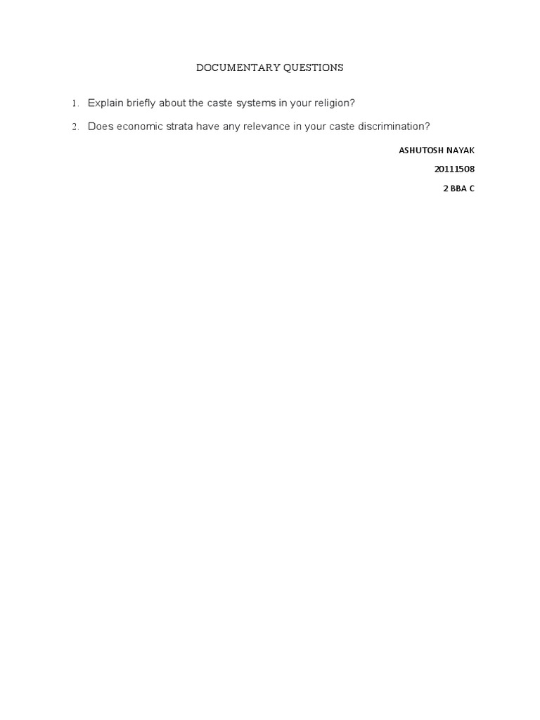 Documentary Questions | PDF