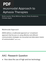 Multimodal Aphasia Therapies