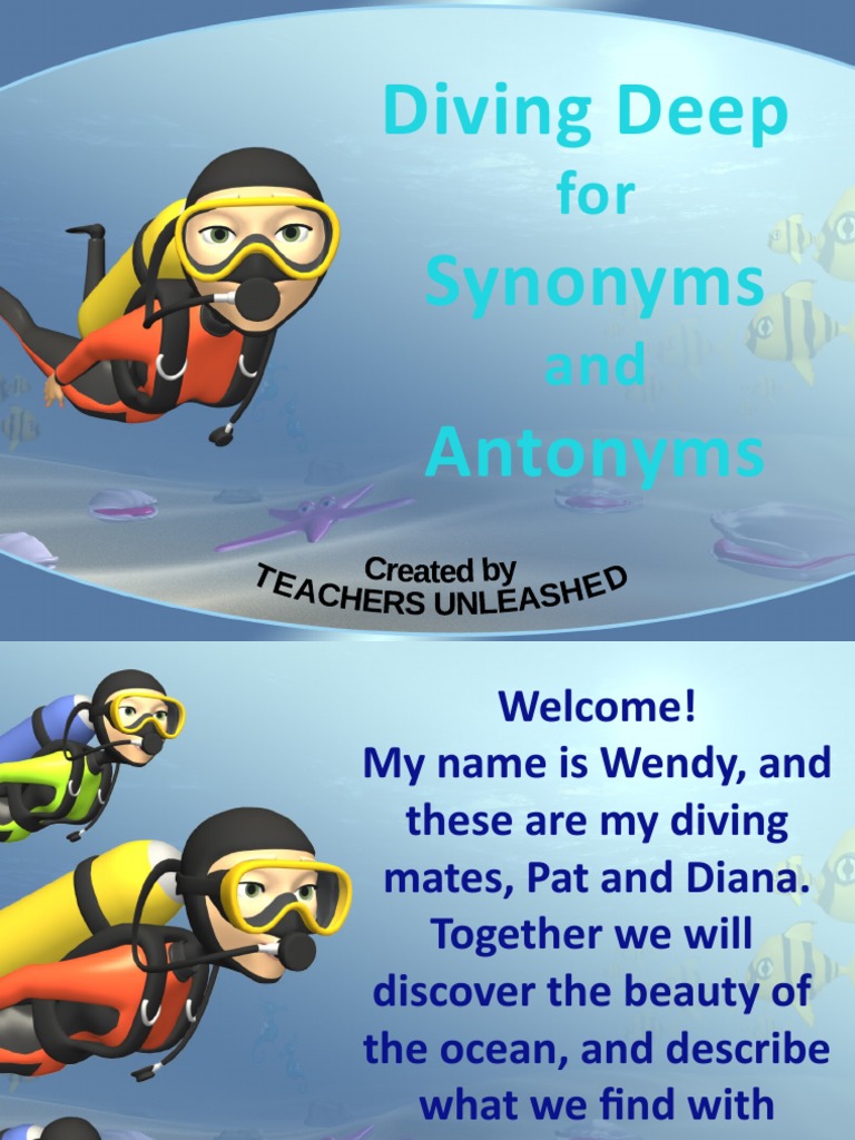Diving Deep Synonyms Antonyms For and PDF Aquatic Animals Diving