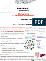 C. Biochimie III. Lipides (III.3. Métabolisme des TG)
