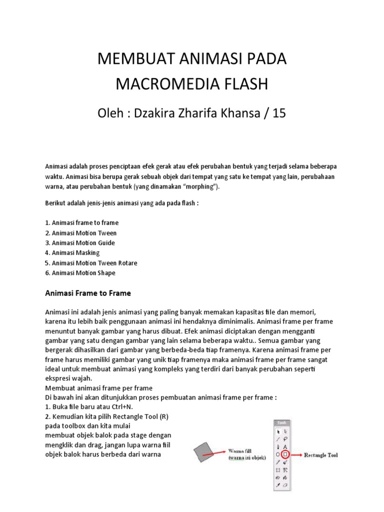 MEMBUAT ANIMASI PADA MACROMEDIA FLASH