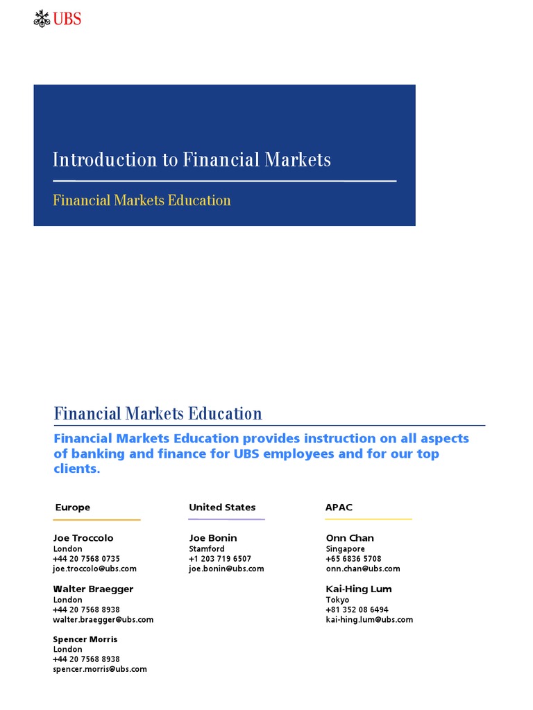 UBS Training #1 | PDF | Investment Fund | Stocks