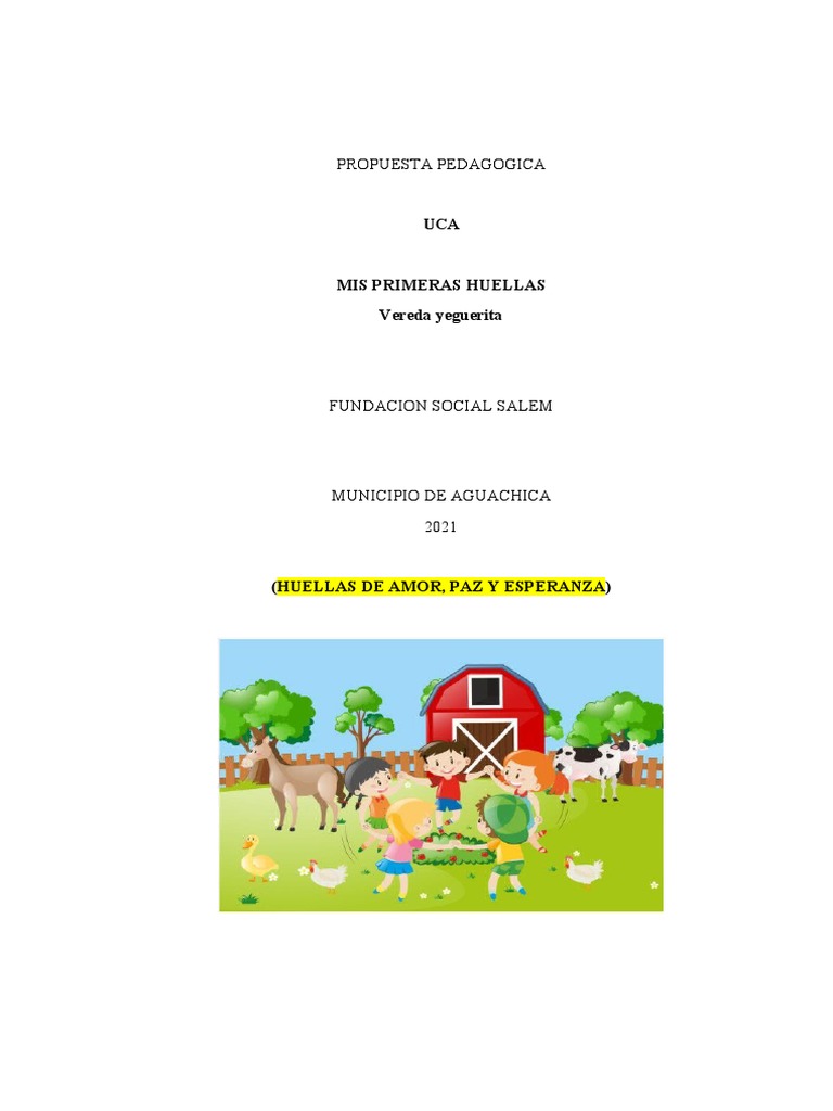 Propuesta Pedagógica para la Primera Infancia | PDF | Educación de la ...