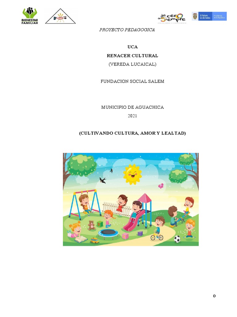Propuesta Pedagógica para Primera Infancia | PDF | Educación de la ...