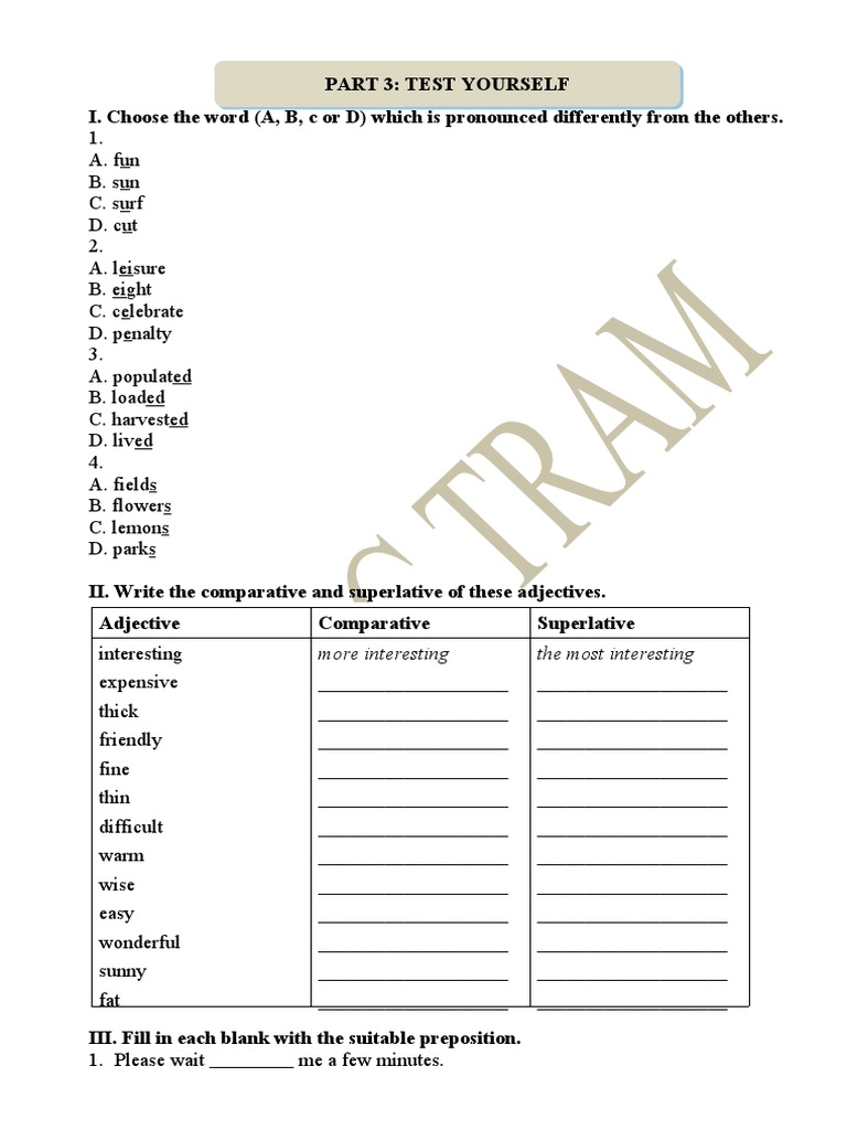 Test Yourself Unit 2 | PDF | Language Arts & Discipline | Home & Garden