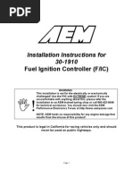 Installation Instructions For 30-1910: Fuel Ignition Controller (F/IC)