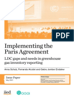 Implementing The Paris Agreement: LDC Gaps and Needs in Greenhouse Gas Inventory Reporting