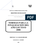 NORMAS DE FINALIZACION 2008 (Directiva #041-2008-DGP-DREH-MED)