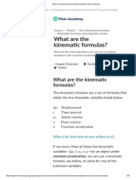 What Are The Kinematic Formulas - (Article) - Khan Academy