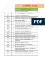 Programa diario de reparaciones taller Chorrillos