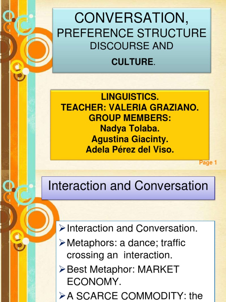 CONVERSATION and PREFERENCE STRUCTURE 2 | PDF | Silence | Human ...