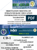 Orientation Meeting On Enhanced Basic Education Information System (Ebeis) Validation