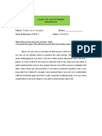 Lesson 10: End of Module Assessment: What Did You Learn From The Activity? 25pts