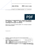 NCH ISO 10012 (1) .1 Requisitos Aseguramiento Calidad Equipos Medición Parte I