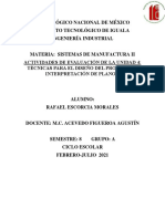 Actividades de Evaluación de La Unidad 4. Técnicas para El Diseño Del Producto e Interpretación de Planos.