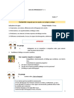 Guía de Aprendizaje N° 1-1 Lenguaje de 4°