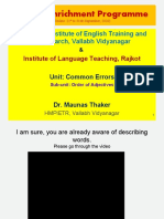 English Enrichment Programme: H.M. Patel Institute of English Training and Research, Vallabh Vidyanagar