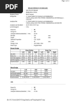 2ND Floor Beam Design Summary