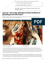 Rise of Thrifting - Solution To Fast Fashion or Stealing From The Poor - Berkeley Economic Review