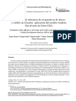 Evaluación de Eficiencia de Cooperativas de Ahorro y Crédito en Ecuador: Aplicación Del Modelo Análisis Envolvente de Datos DEA