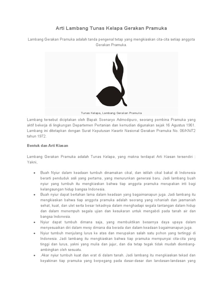 Arti Lambang Tunas Kelapa Gerakan Pramuka PDF