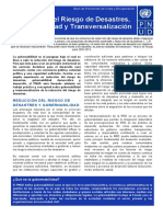 Reducción Del Riesgo de Desastres, Gobernabilidad y Transversalización