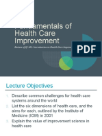 Review of QI 101: Introduction To Health Care Improvement