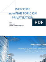 Welcome Seminar Topic On Privatisation: A Rupa 19G31E0001 ST Jhons College, Yerakotta