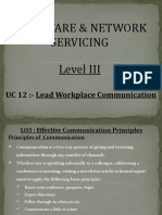 Hardware & Network Servicing Level III: UC 12:-Lead Workplace Communication