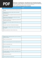 Estimators / Cost Engineers / Quantity Surveyors Site Visit Checklist