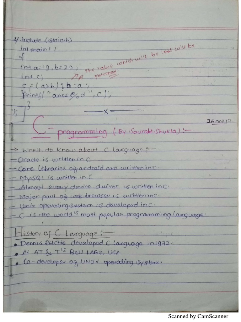 C Programming Notes (Saurav Shukla) | PDF