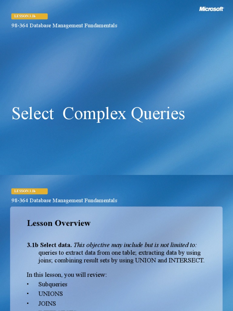 Complex SQL Queries Explained | PDF | Databases | Computer Science