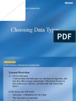 Choosing Data Types: 98-364 Database Administration Fundamentals 98-364 Database Administration Fundamentals