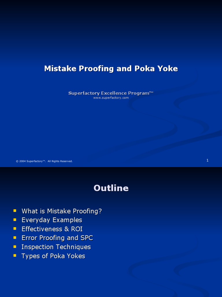 Mistake Proofing and Poka Yoke | PDF | Floppy Disk | Reliability ...