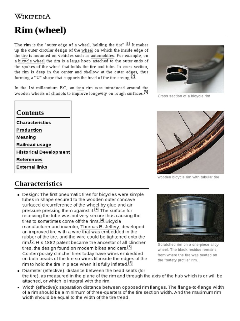 Rim (Wheel) : Characteristics Production Meaning Railroad Usage ...