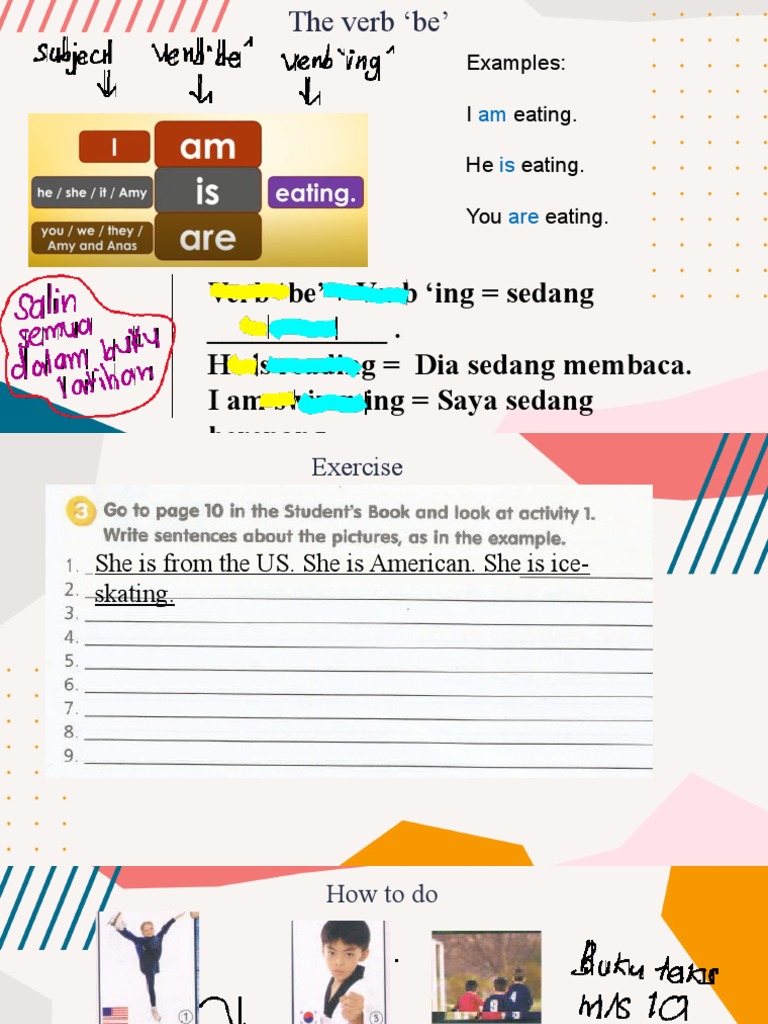 Verb Be Verb Ing Sedang He Is Reading Dia Sedang Membaca I Am